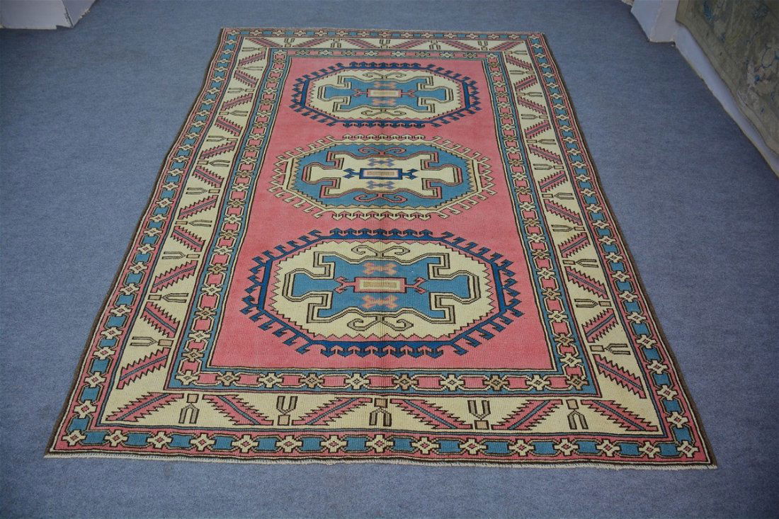 Vintage Turkish Balikesir Wool Rug 6'5" x 9'6" (1 of 6)