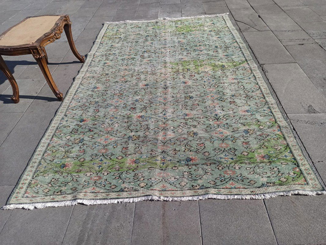 Vintage Turkish Distressed Rug 5'11" x 8'1" (1 of 6)