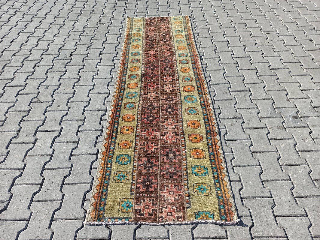 An Old Turkish Konya Wool Runner Rug 2'5" x 8' (1 of 6)
