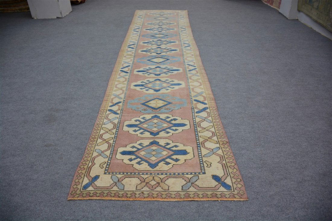 Vintage Turkish Balikesir Wool Rug 2'8" x 12'4" (1 of 5)