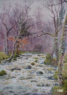 L.R. (LUCIUS RICHARD) O'BRIEN RCA, OSA (1832-1899): Untitled, rushing stream Framed and matted watercolour on paper, signed and dated 1888 19 x 12 in (48.3 x 30.5 cm) (f=31 x 24 x 2 in)