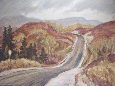 DAVID SEATON SMITH OIL ON BOARD: David Seaton Smith (1901 - 1955) Country Road in Late Autumn Framed oil on board, signed lower right 12 x 16 in (30.5 x 40.6 cm) (f = 20 x 24 x 2 in) David Seaton Smith was born in Glasgow, Scotland i