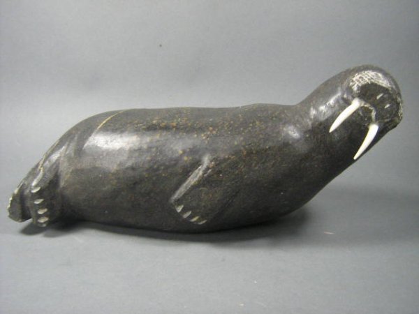 Annie Kadyulik Inuit Stone Sculpture