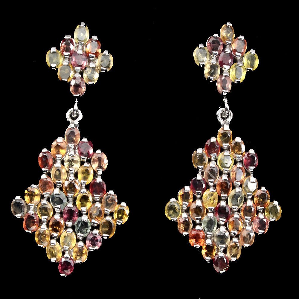 AGI Certified Earrings, Set with 78 Natural Gemstones (1 of 4)