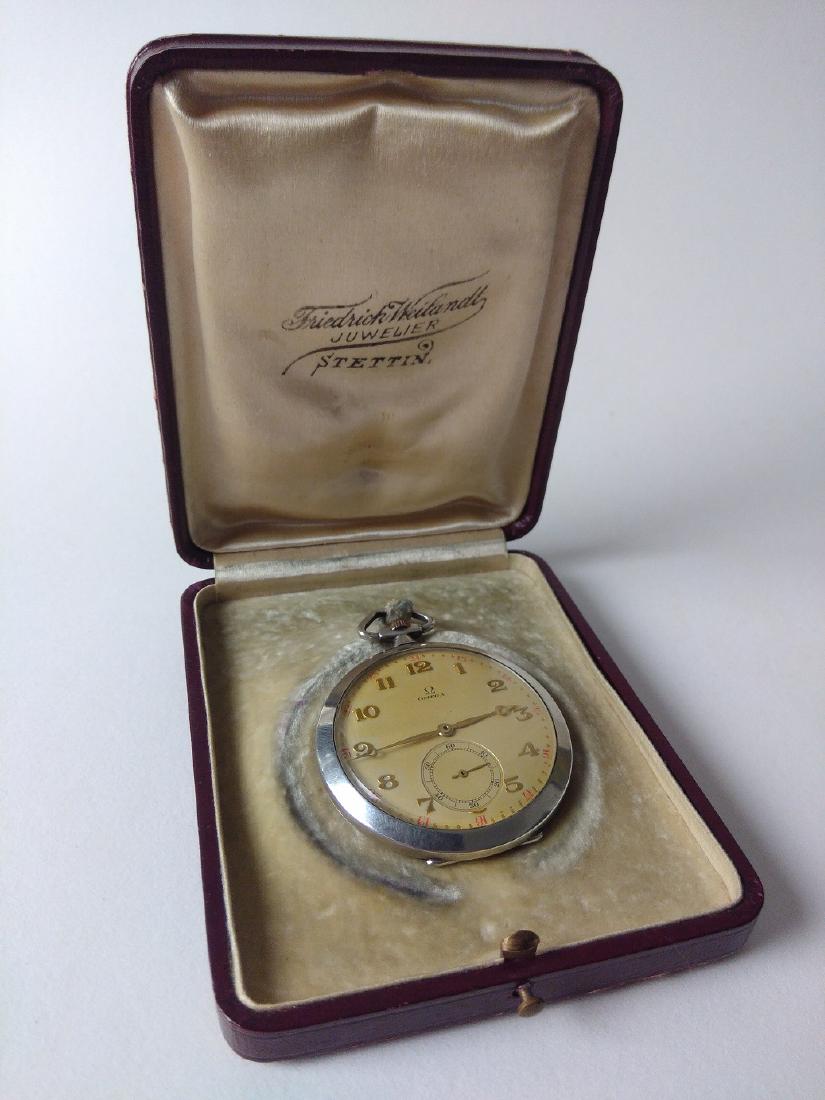 Vintage Art Deco 900 Silver OMEGA Pocket Watch: With jeweler's box