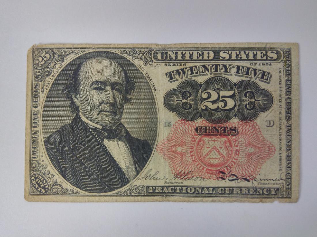 1874 US Fractional Currency - 25 Cents Fractional Note: 1874 US Fractional Currency - 25 Cents Fractional Note