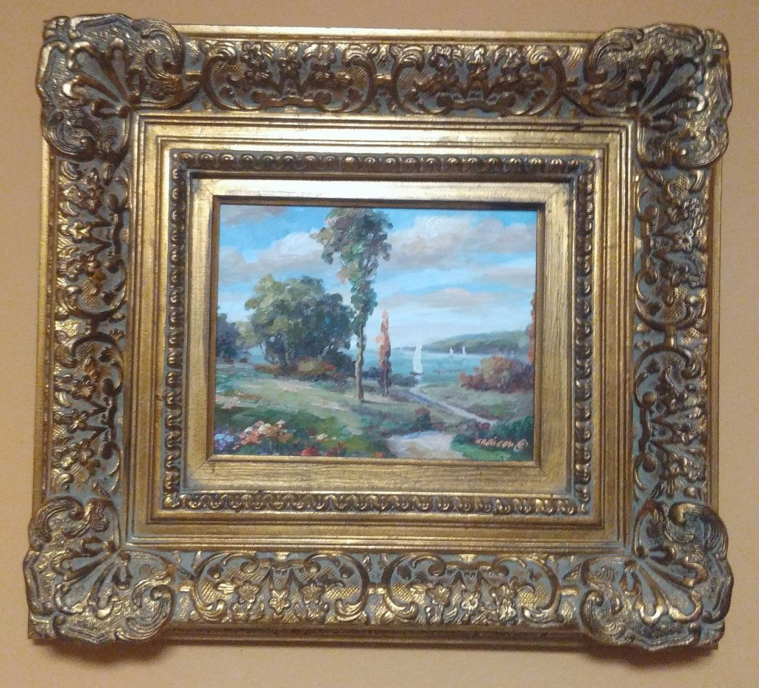 Vintage Style Landscape Oil On Canvas Painting: Vintage Style Landscape Oil On Canvas Painting, With COA, Signed by Artist on Lower Right