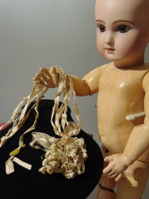 ANTIQUE VICTORIAN DOLL ACCESSORY FOR JUMEAU: NORMAL AGED IMPERFECTIONS