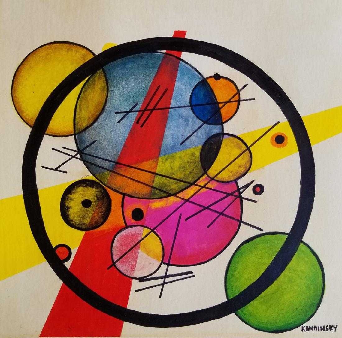 Signed Mixed Media Wassily Kandinsky (1866-1944) (1 of 1)