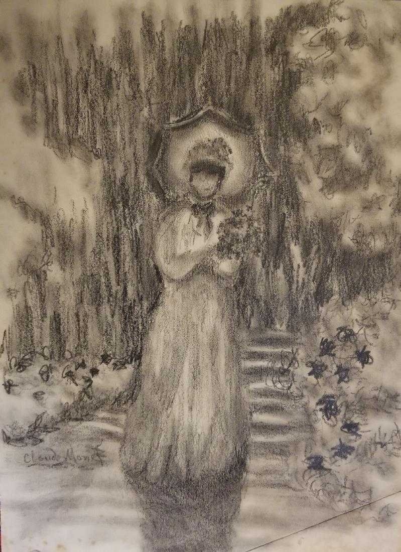Pencil Graphite on Paper Claude Monet (1840-1926) (1 of 1)