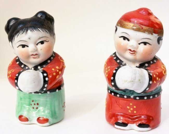 Asian Men Women Couple Set Figurine Ceramic Porcelain: Asian Set Men Women Couple Art Figurines Miniatures.One Men & One Woman both are around 3" x 2"