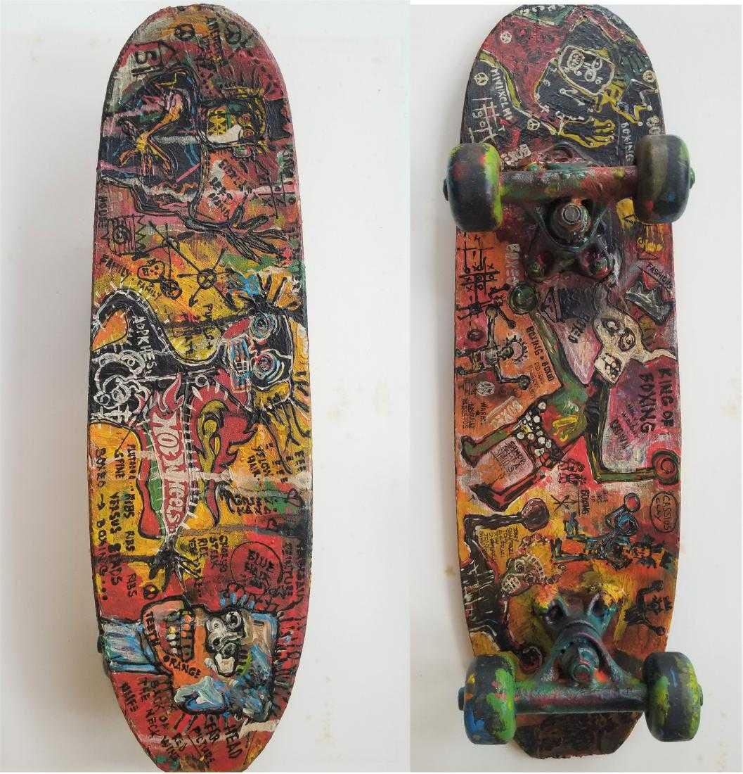 JEAN MICHEL BASQUIAT SKATEBOARD MIXED MEDIA (1 of 5)