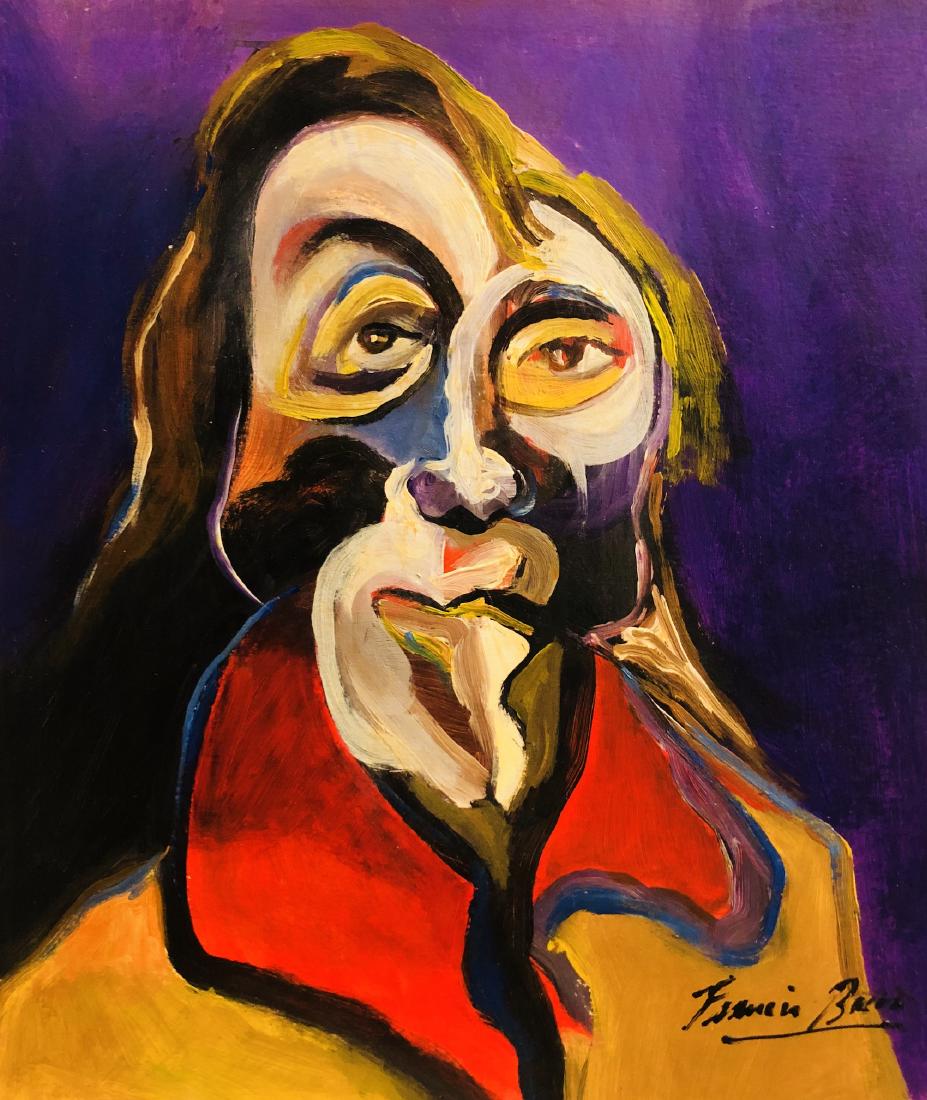 Mixed Media On Hard Paper Signed Francis Bacon (1 of 1)