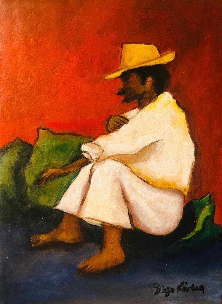 Diego Rivera Mexican Signed Mixed Media (1886-1957) (1 of 1)