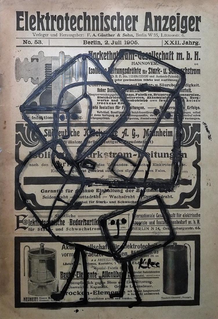 PAUL KLEE DRAWING ON NEWSPAPER (1 of 2)