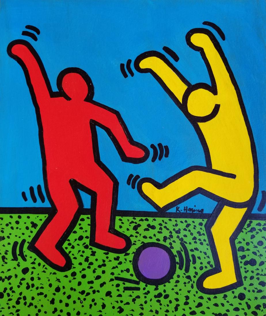 Signed Keith Haring Mixed Media on Board (1958-1990) (1 of 1)