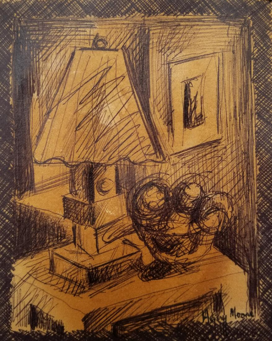 HENRY MOORE MIXED MEDIA ON PAPER (1 of 1)