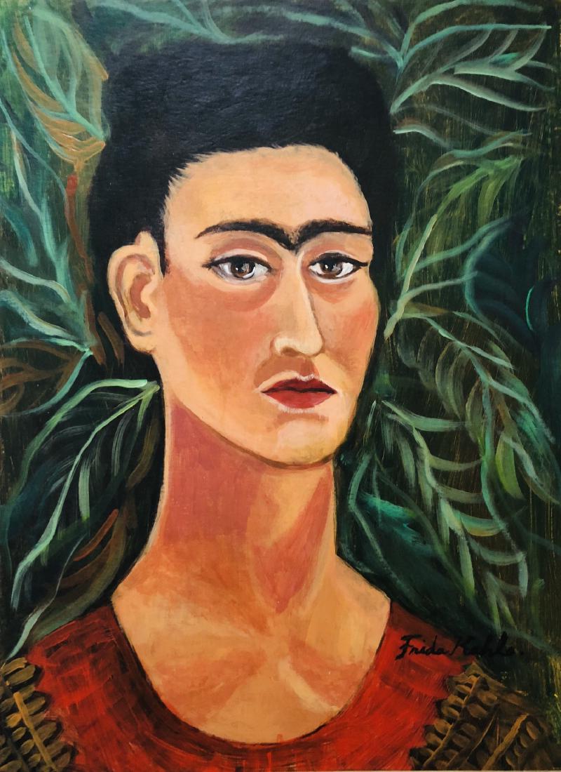Frida Kahlo Mixed Media Portrait Mexican (1 of 1)