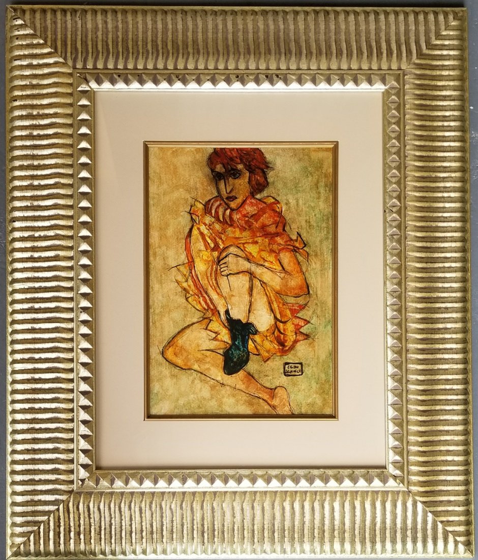 Egon Schiele Mixed Media Women Austrian 1890-1918 Expre (1 of 2)