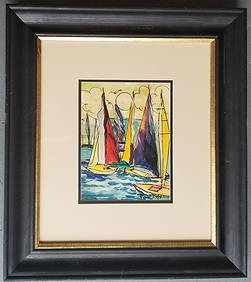 Raoul Duty Mixed Media SeaScape Landscape French Signed (1 of 2)