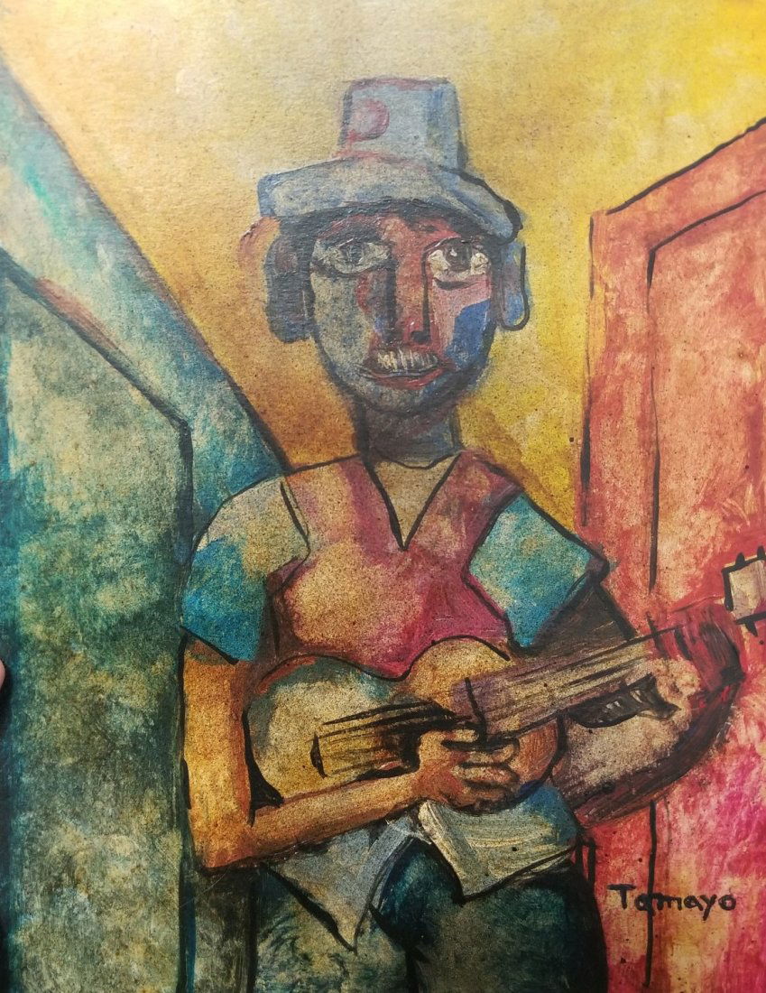 Rufino Tamayo Musician Guitar Signed Mexican 1899-1991 (1 of 2)