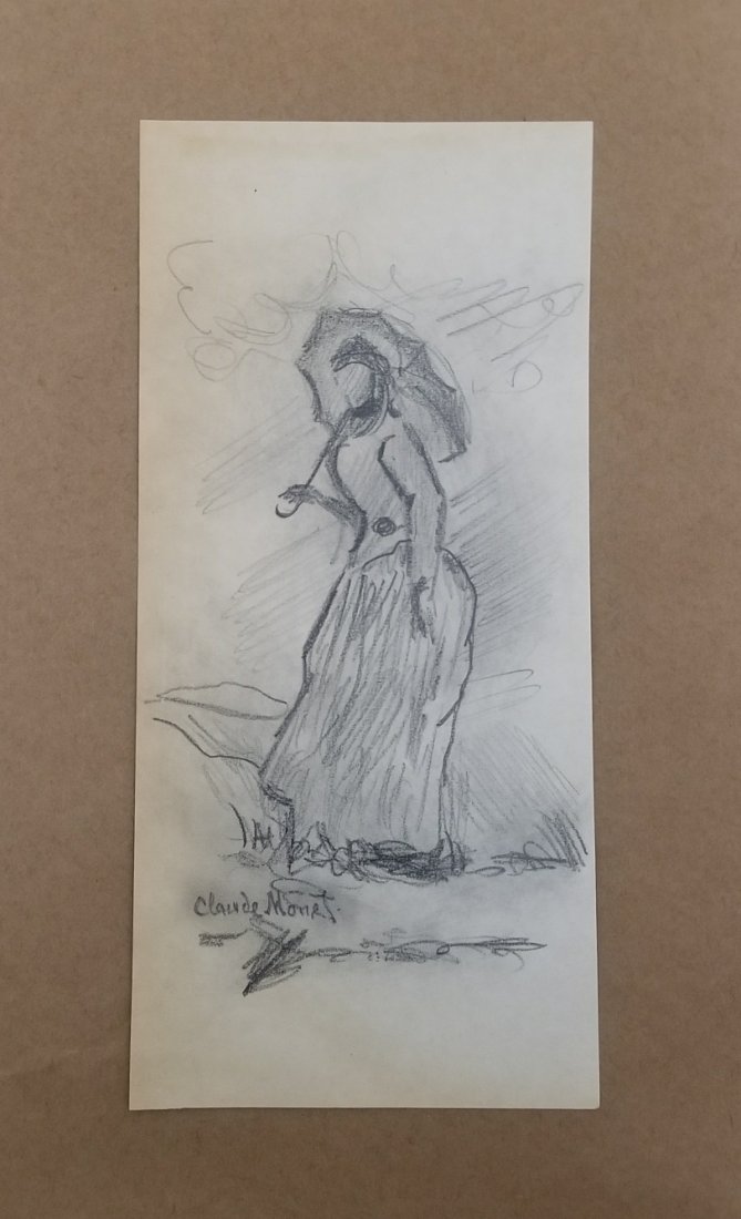 Claude Monet drawing women with umbrella Impressionist. (1 of 2)