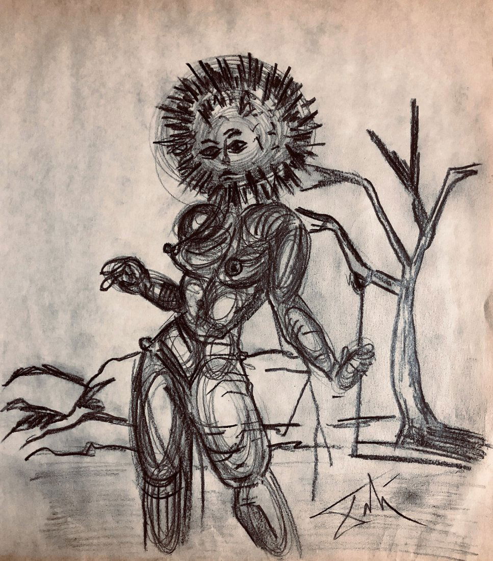 Salvador Dali Drawing Spanish Surrealism (1 of 2)