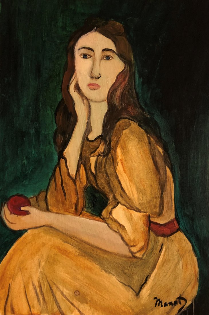 Edouard Manet Signed French Art Mixed Media Realism (1 of 1)