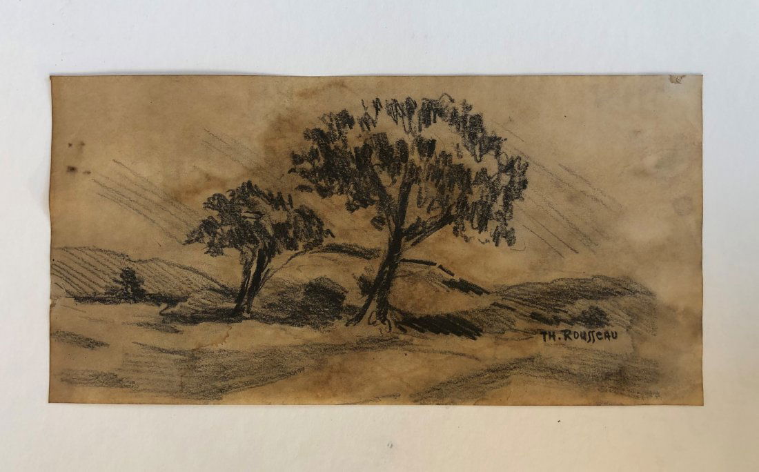 Theodore Rousseau French Drawing Landscape (1 of 2)