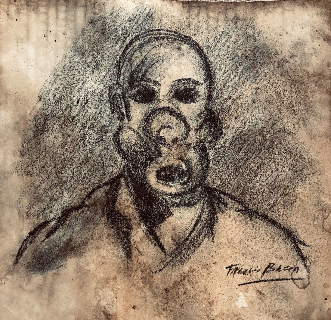 Francis Bacon Signed Drawing on Paper. (1 of 1)