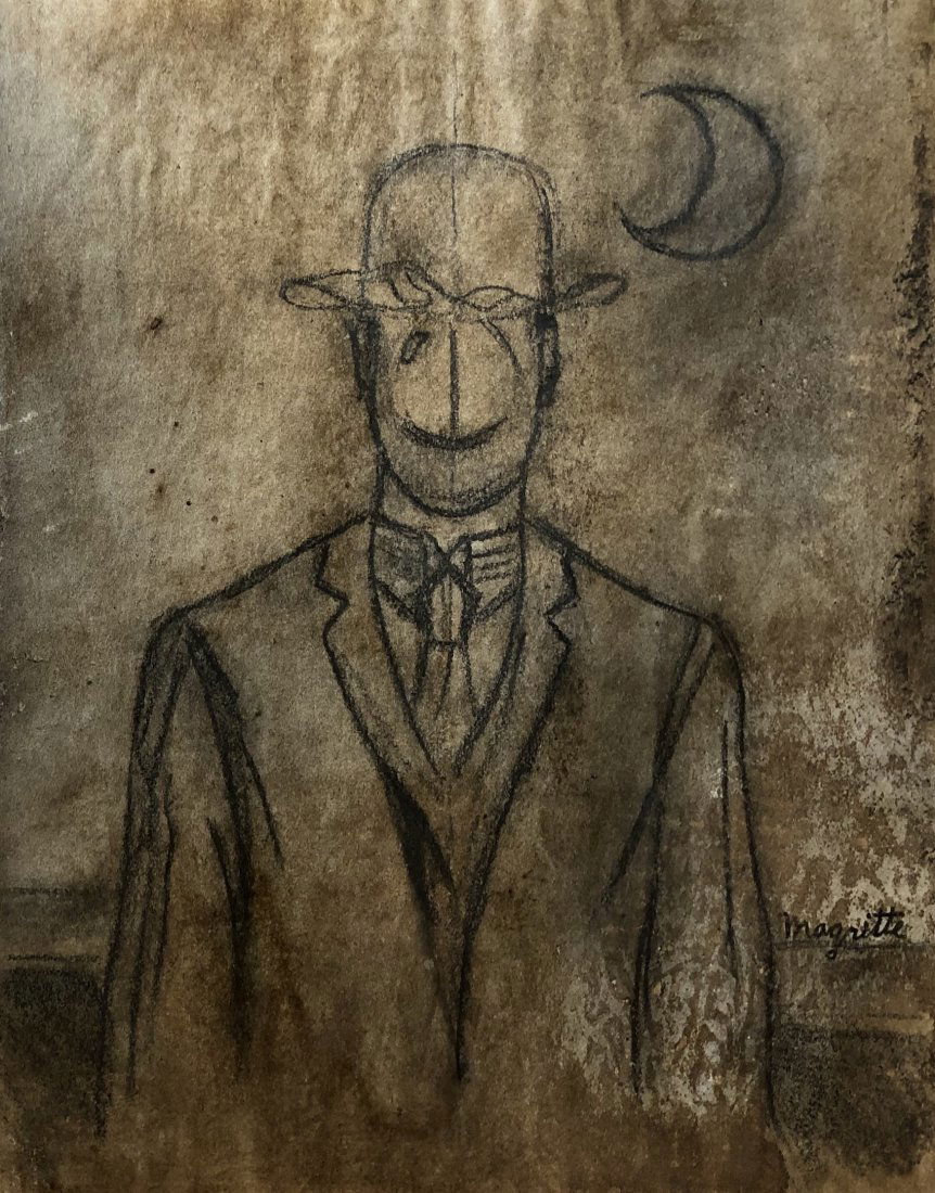 Rene Magritte Drawing Signed Surrealism French (1 of 1)