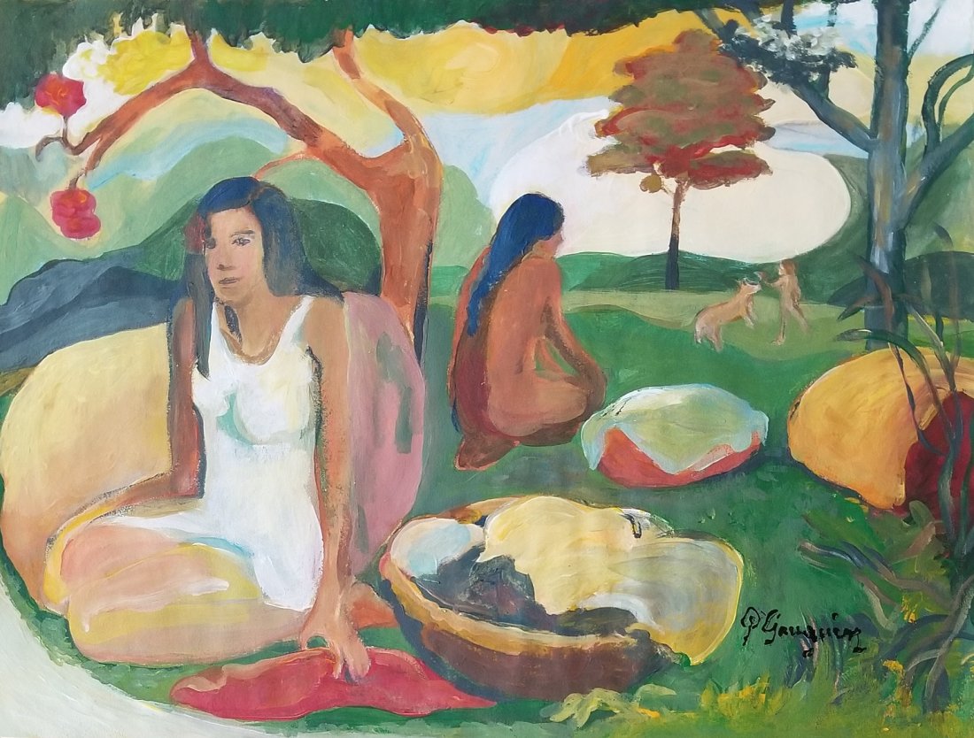 Paul Gauguin Landscape Women Dog Art French Atttributed Feb 24 19 Usa Antiques In Fl Paul Gauguin Landscape Women Dog Art French Atttributed Feb 24 19 Usa Antiques In Fl