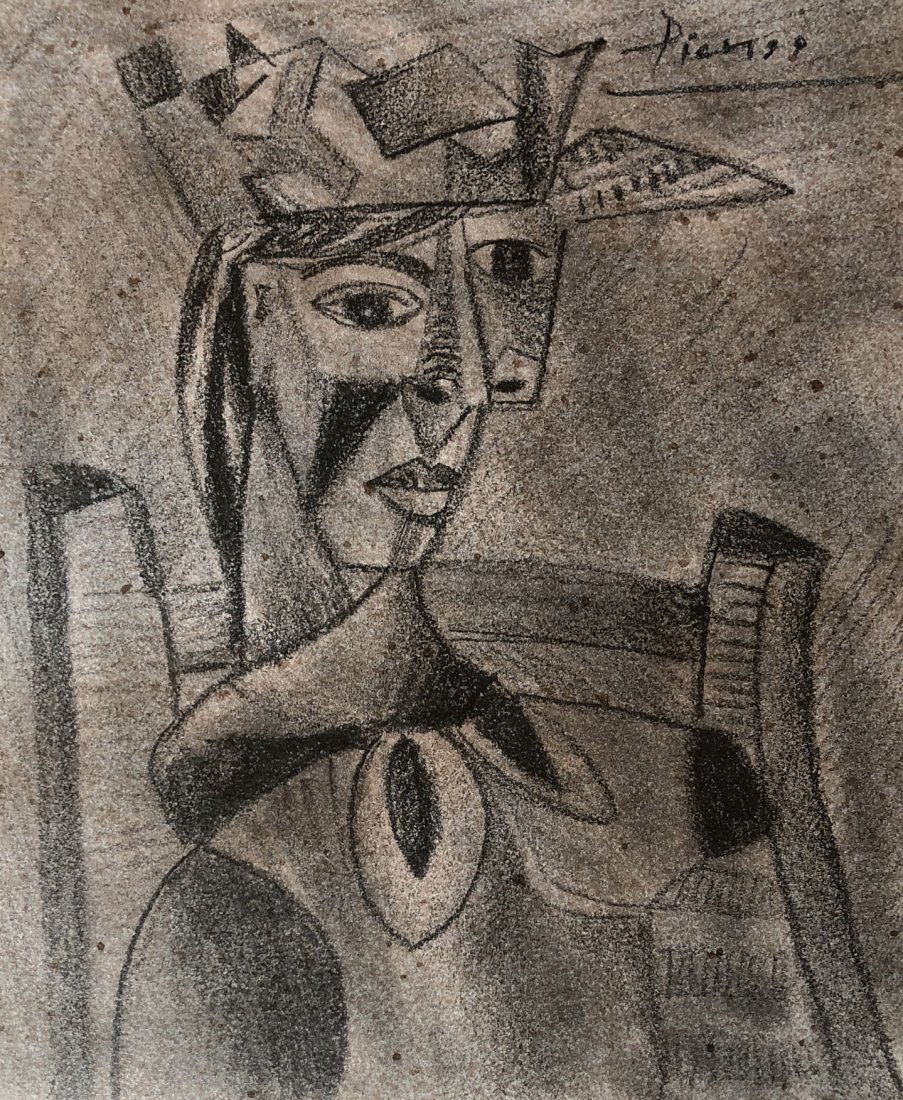 Pablo Picasso Cubism Women Spanish Art Drawing Attrib: This lot consists of a small, hand drawing graphite pencil on paper attributed to Pablo Picasso. Pablo Picasso (25 October 1881-8 April 1973) was a Spanish painter, sculptor, printmaker, ceramicist, s