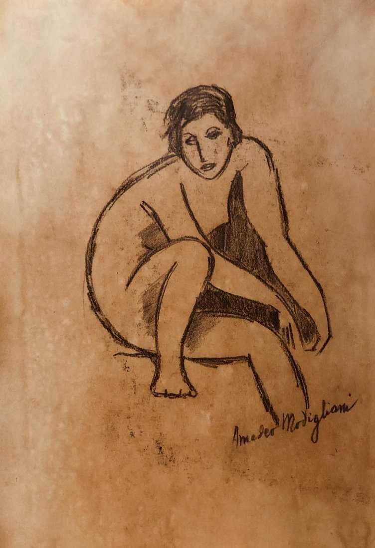 Amedeo Modigliani Drawing Italian Art Attributed: This lot consists of a small, hand drawing Graphite Pencil on paper attributed to Amedeo Modigliani. Amedeo Clemente Modigliani was an Italian Jewish painter and sculptor who worked mainly in France.
