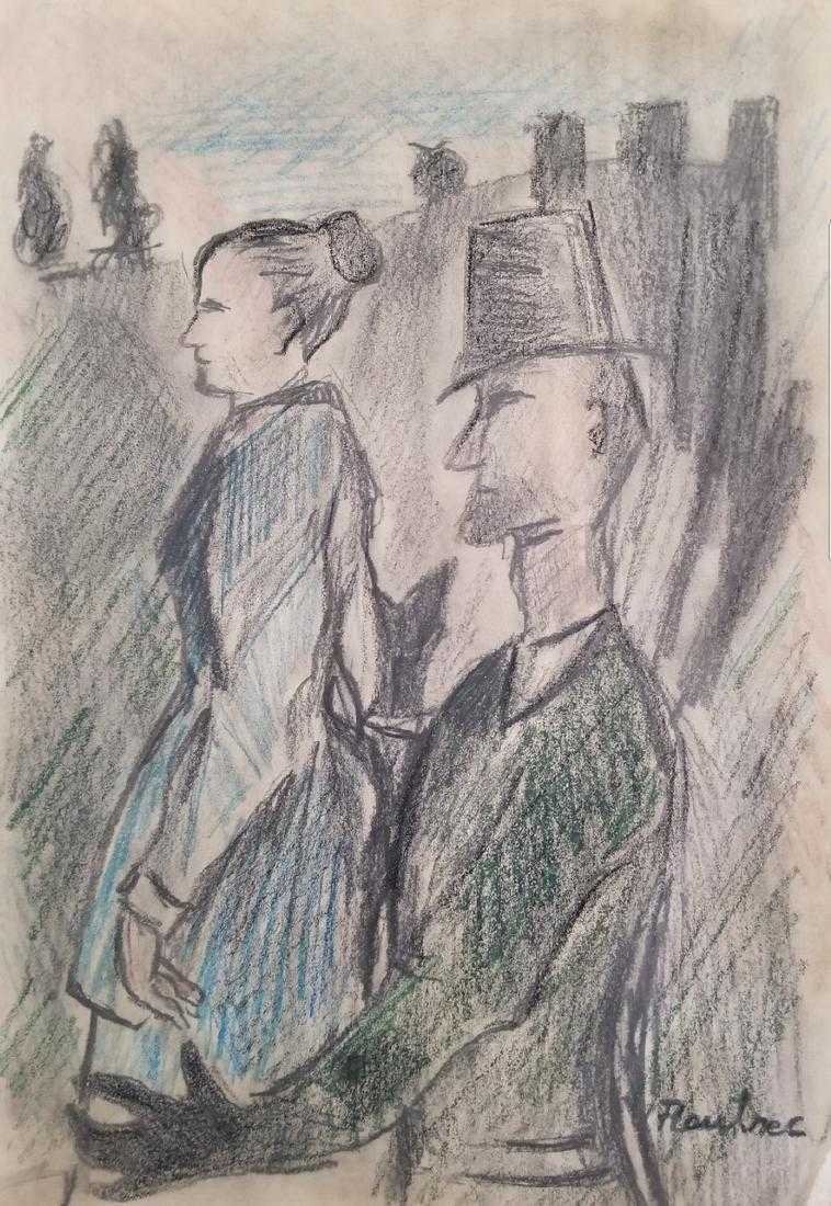 Henri De toulouse Lautrec French Drawing Mixed Attribut: This lot consists of hand-drawn mixed media on paper attributed to Henri Marie Raymond de Toulouse-Lautrec-Monfa (24 November 1864 - 9 September 1901), also known as Henri de Toulouse-Lautrec, was a F