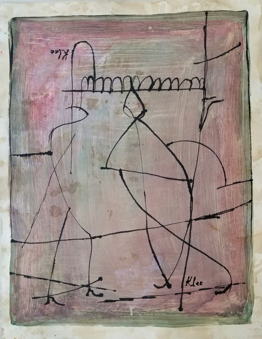 Paul Klee Abstract Swiss German Art Surrealism Attrib: This lot consists of a hand-painted mixed media on hard paper attributed to Paul Klee ( Swiss German, 18 December 1879 - 29 June 1940). Paul Klee was a Swiss-German artist. His highly individual style