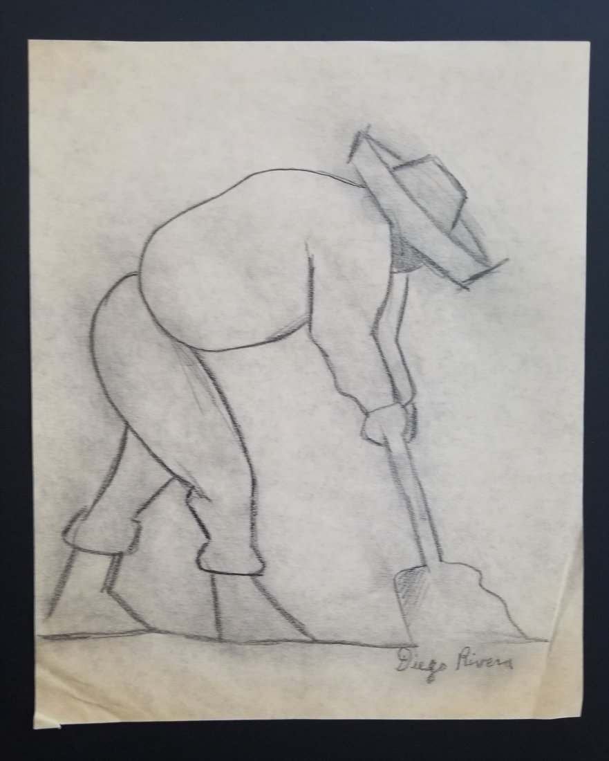 Diego Rivera Drawing Graphite Paper Mexican Art Attrib: This lot consists of hand-drawn graphite on paper attributed to Diego Rivera (Mexican, 1886-1957.Diego Maria de la Concepcion Juan Nepomuceno Estanislao de la Rivera y Barrientos Acosta y Rodriguez, k