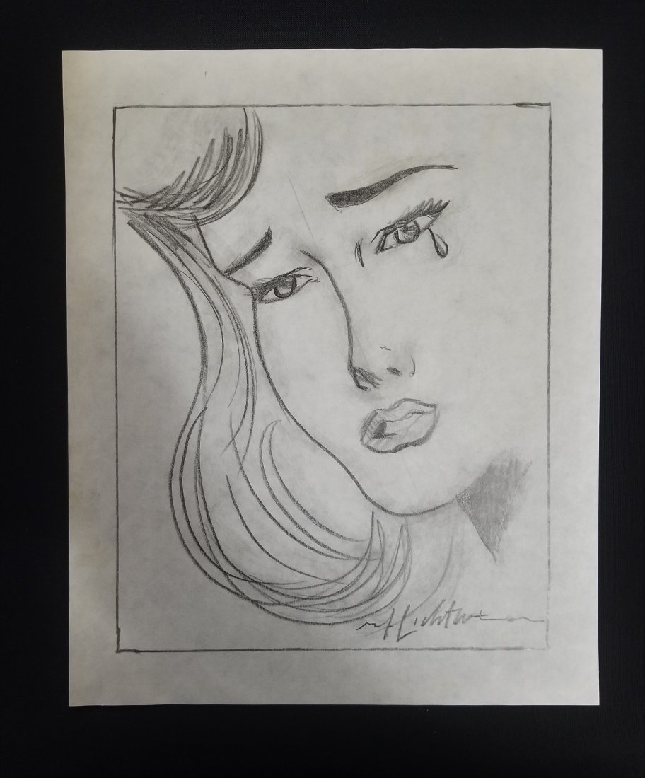 Roy Lichtenstein Drawing Hand Drawn American Pop Attrib: This lot consists of a hand-drawn graphite on paper pop art woman portrait attributed to: Roy Fox Lichtenstein (October 27, 1923 - September 29, 1997) was an American pop artist. During the 1960s, alo