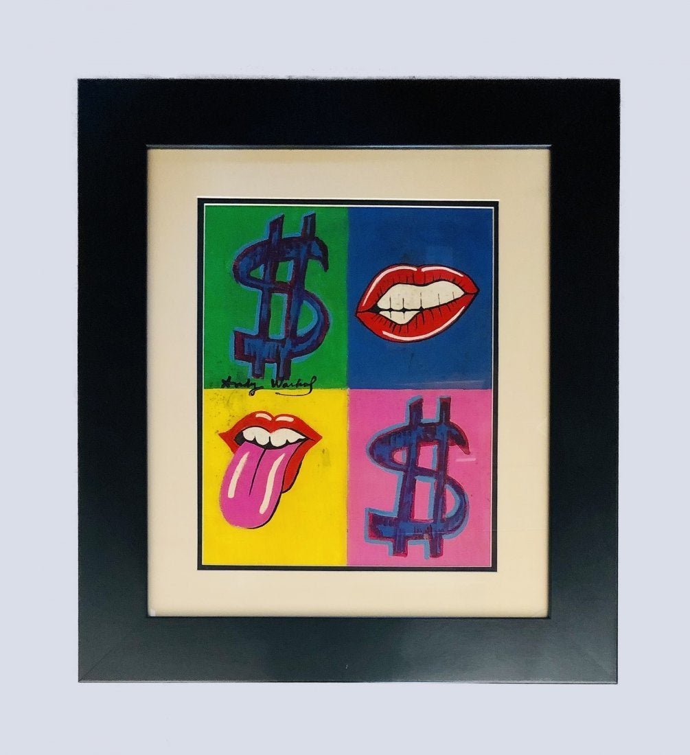Andy Warhol Pop Art American lips Hand Painted: This lot consists of a hand-painted mixed media pop art with colorful vibrant colors. Painting is in the style of Andy Warhol. Andy Warhol was born Andrew Warhola (August 6, 1928 - February 22, 1987) 