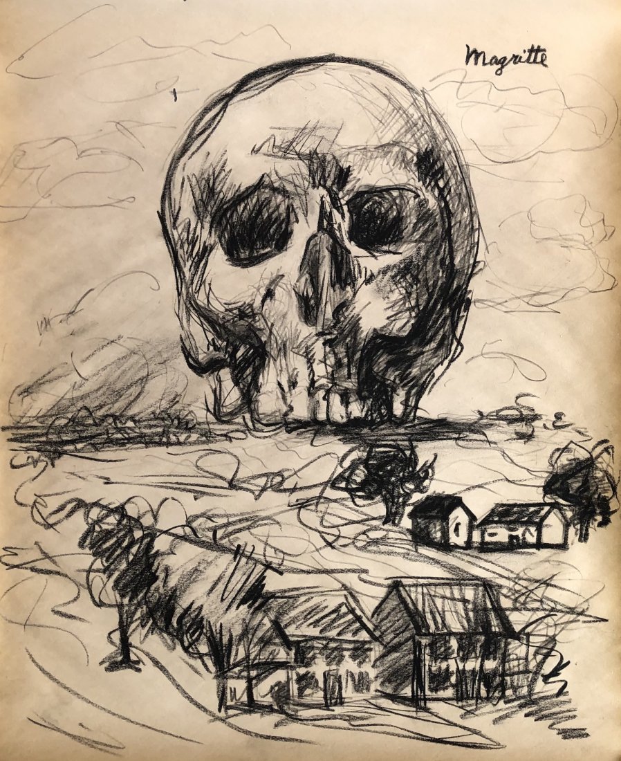 Rene Magritte Belgian Surrealism Rare Graphite: This lot consists of a hand-painted surrealism man graphite on paper in the style of Rene Magritte. Rene Franois Ghislain Magritte (21 November 1898 -15 August 1967) was a Belgian surrealist artist. H