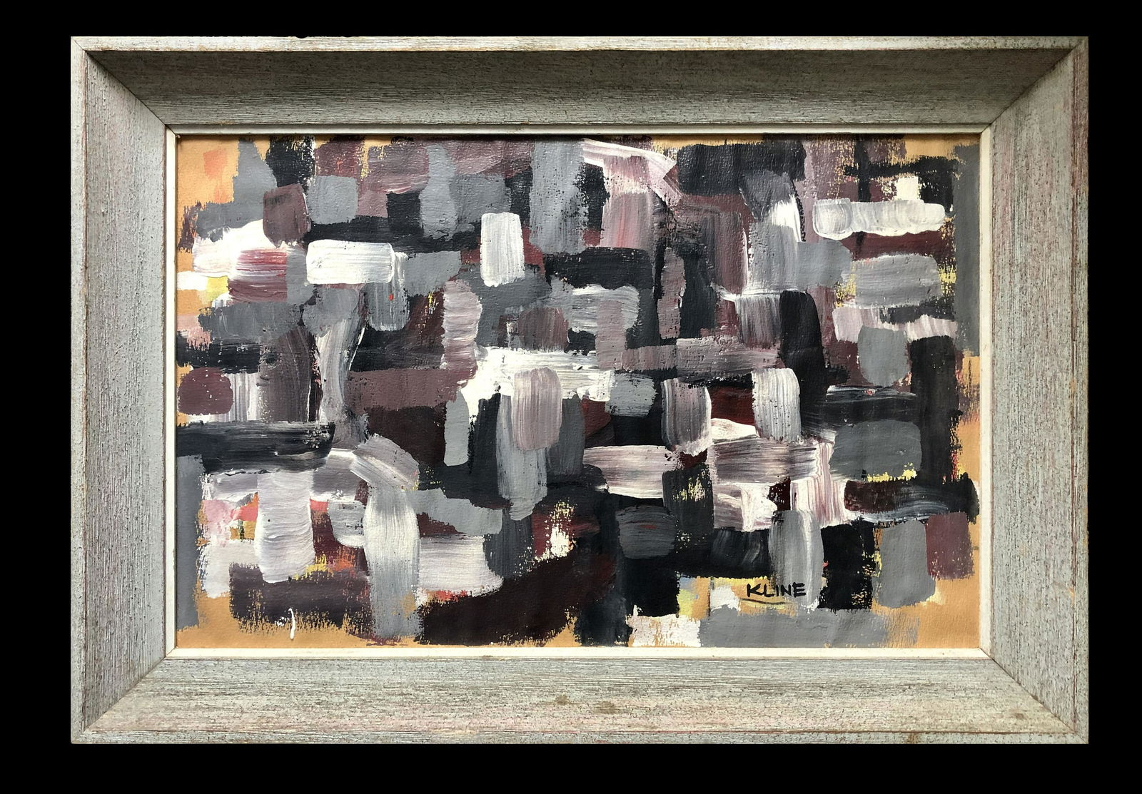 Franz Kline American Abstract Expressionist - Oil: This lot consists of a hand-painted abstract expressionist style oil on panel canvas or similar in the style of Franz Kline (May 23, 1910 -May 13, 1962). Franz Kline was an American painter born in Pe