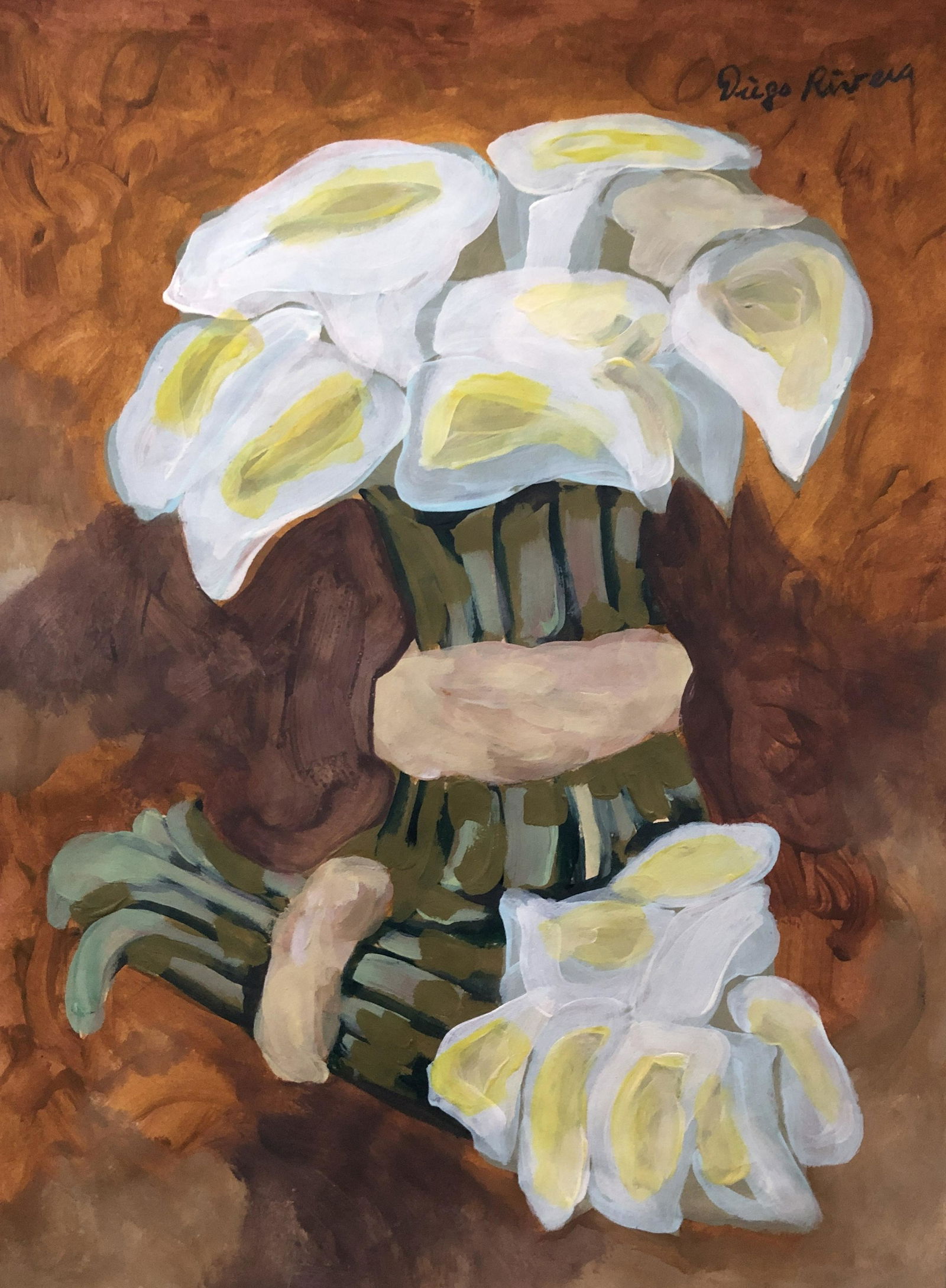 Diego Rivera Mexican Hand Painted Watercolor Muralist: This lot consists of a hand painted mixed media on paper attributed to Diego Maria de la Concepcion Juan Nepomuceno Estanislao de la Rivera y Barrientos Acosta y Rodriguez, known as Diego Rivera (Span