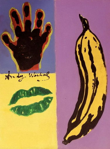 Andy Warhol Pop Art American Banana Kiss Hand Painted Aug 25