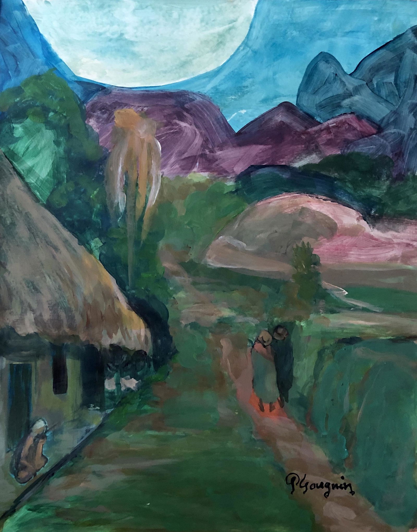Paul Gauguin Landscape French Art Mixed Media Painting Sep 29 19 Usa Antiques In Fl Paul Gauguin Landscape French Art Mixed Media Painting Sep 29 19 Usa Antiques In Fl