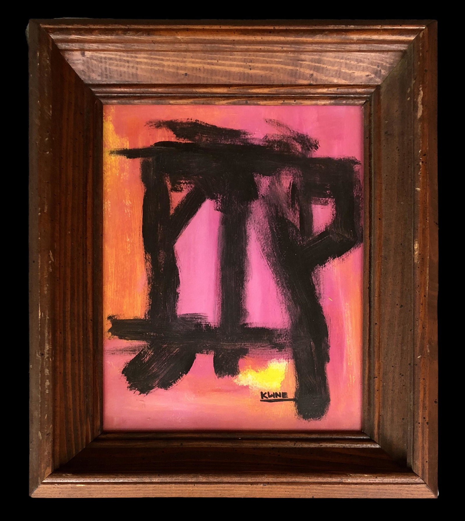 Franz Kline American Abstract Expressionist: This lot consists of a hand-painted abstract expressionist style mixed media on hard paper in the style of Franz Kline (May 23, 1910 -May 13, 1962) was an American painter born in Pennsylvania. He is