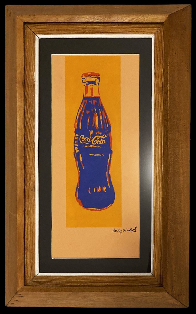 Andy Warhol Pop American Art Coca-Cola Bottle Mixed Med: This lot consists of a mixed media pop art Coca-Cola Bottle painting is in the style of Andy Warhol. Andy Warhol was born Andrew Warhola (August 6, 1928 - February 22, 1987) was an American artist who