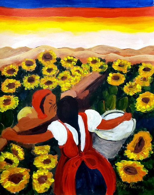 Diego Rivera Mexican Art Flowers Women Vendor Flores Dec 02