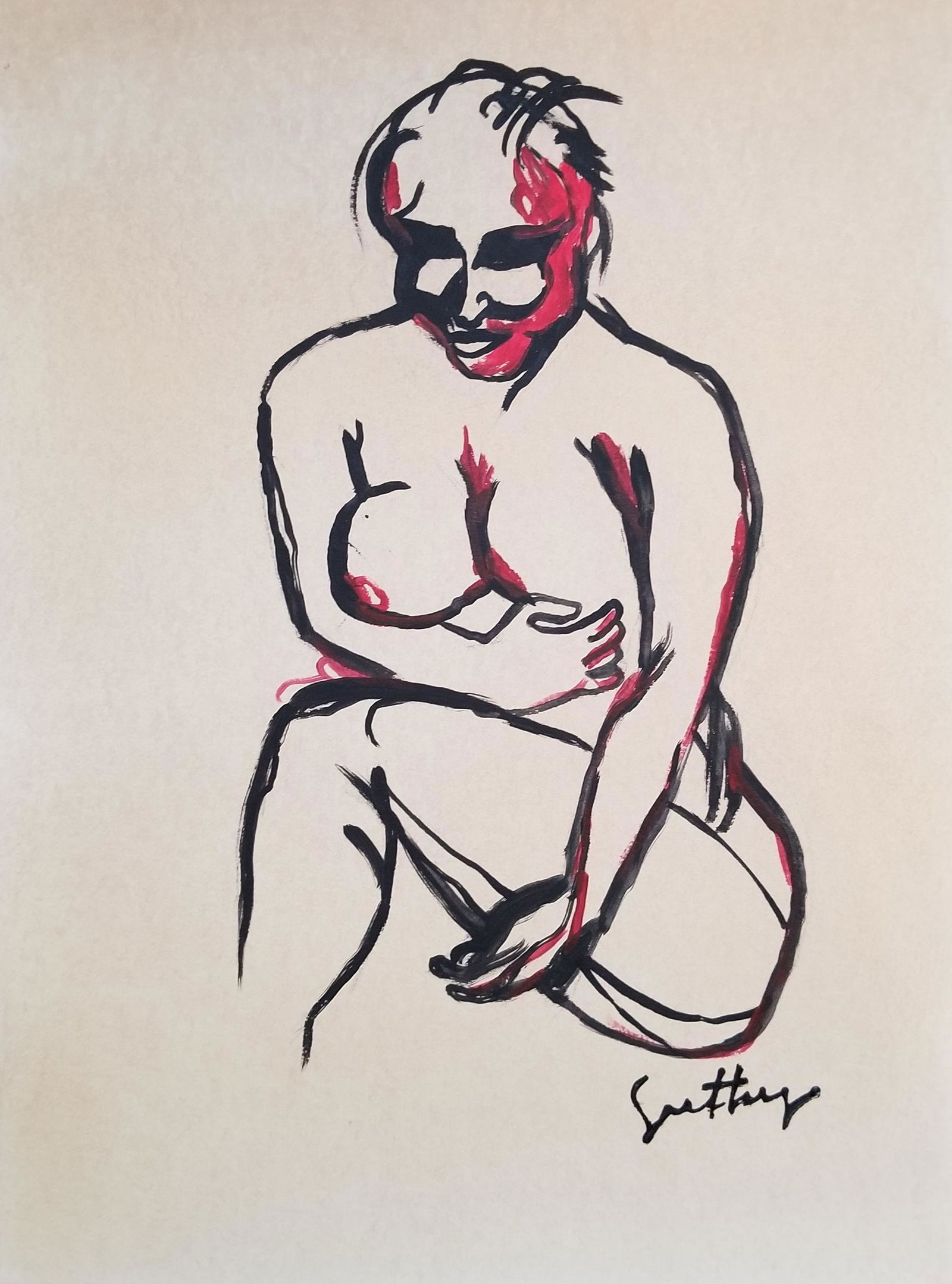 Renato Guttoso Italian Expressionism. - Style of.: This lot consists of a mixed media on paper board in the style of Renato Guttoso. Renato Guttuso (26 December 1912 ÃƒÂƒÃ‚ÂƒÃƒÂ‚Ã‚ÂƒÃƒÂƒÃ‚Â‚ÃƒÂ‚Ã‚ÂƒÃƒÂƒÃ‚�