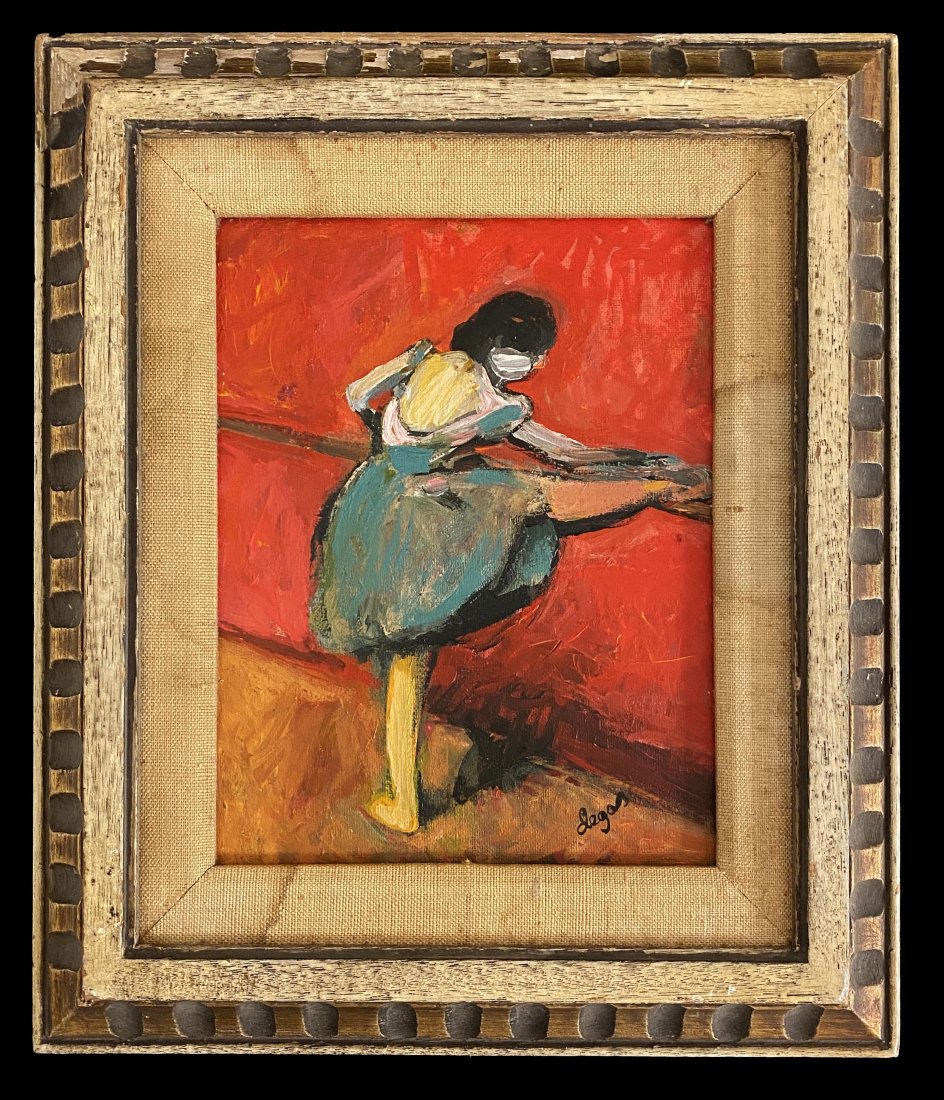 Edgar Degas Oil Canvas Ballerina Dancer Impressionist: This lot consists of a hand painted oil on canvas over board in the style of Edgar Degas (1834-1917). Edgar Degas was born Hilaire-Germain-Edgar De Gas, was a French artist famous for his paintings, s