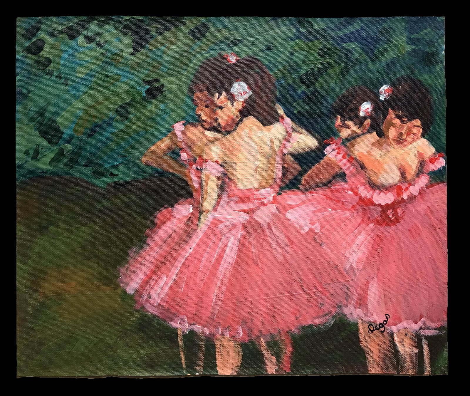 Edgar Degas Painting French Art Impressionist Oil Canva: This lot consists of a hand drawn graphite and color on paper in the style of Edgar Degas. Edgar Degas was born Hilaire-Germain-Edgar De Gas. He was a French artist famous for his paintings, sculpture